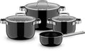 WMF Topfset Fusiontec 2.0 Mineral Pro Schwarz 4-teilig - Kochtöpfe ø 16, 20, 24 cm & Stieltopf ø 16 cm