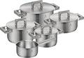 WMF Topfset Ultimate Cool 5-teilig - Edelstahl - Kochtöpfe ø 16, 20, 20, 24 cm & Stieltopf ø 16 cm