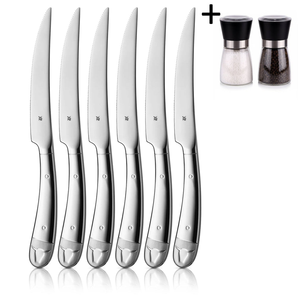 WMF Steakmesser 6-teilig - Inklusive GRATIS Cookinglife Pfeffer- und Salzmahlerset