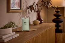 WoodWick Duftkerze Large Matcha Zest - 18 cm / ø 10 cm - Duftkerze im Glas - Holzdocht