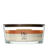 WoodWick Duftkerze Ellipse Trilogy Vanilla Embers - 9 cm / 19 cm - Duftkerze im Glas - Holzdocht