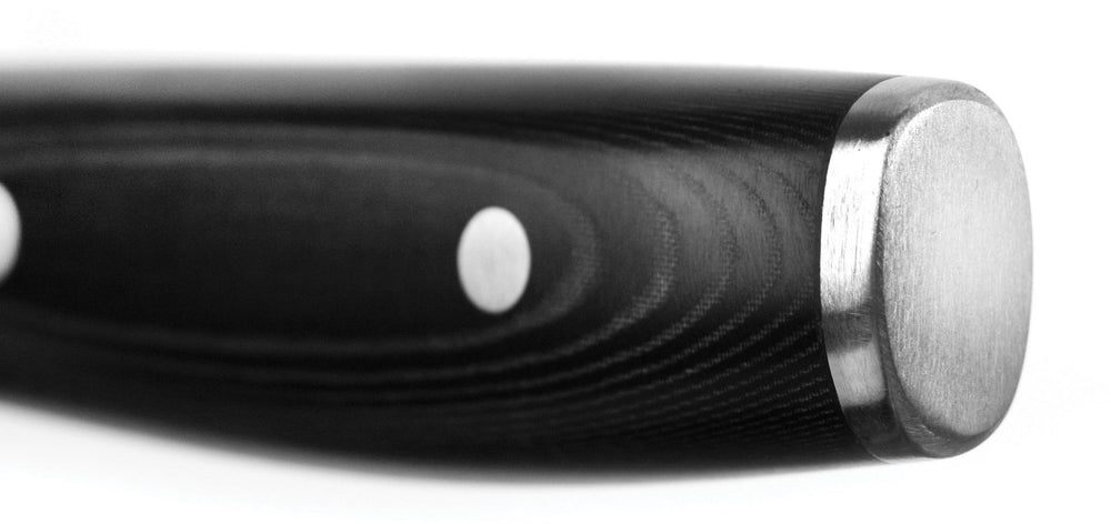 Yaxell Santoku-Messer, Klinge 12,5 cm – 69-lagiger Damaststahl – Griff aus Canvas-Micarta