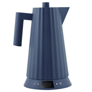 Alessi Wasserkocher Plissé mit Temperaturregelung Blau - 1.7 Liter - 1850 W - Michele De Lucchi - MDL21 DAZ