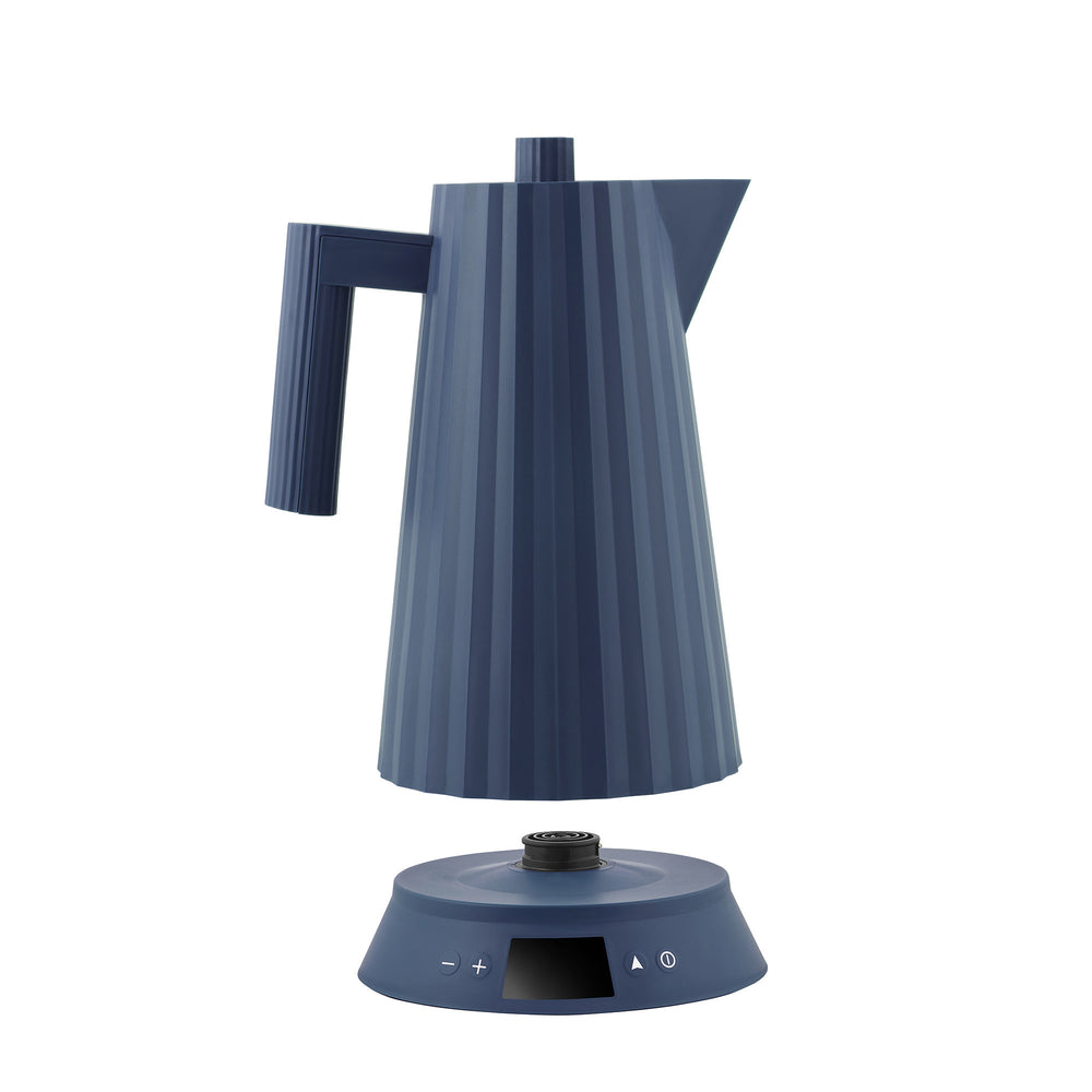 Alessi Wasserkocher Plissé mit Temperaturregelung Blau - 1.7 Liter - 1850 W - Michele De Lucchi - MDL21 DAZ