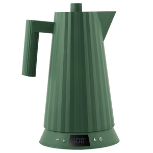Alessi Wasserkocher Plissé mit Temperaturregelung Grün - 1,7 Liter - 1850 W - Michele De Lucchi - MDL21 GR
