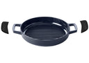 Alva Grillpfanne / Grillplatte Nori ø 28 cm + Kostenlose Ledergriffe - für alle Herdarten geeignet - emaillierte Antihaftbeschichtung