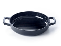 Alva Grillpfanne / Grillplatte Nori ø 28 cm + Kostenlose Ledergriffe - für alle Herdarten geeignet - emaillierte Antihaftbeschichtung