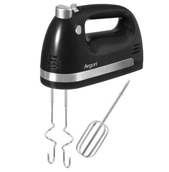 Argon Handmixer Schwarz - Inklusive Rühr- und Knethaken - 400 W