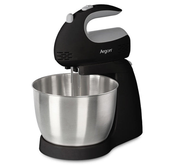 Argon Handmixer Schwarz - mit Standard und RVS Schüssel - 300 W
