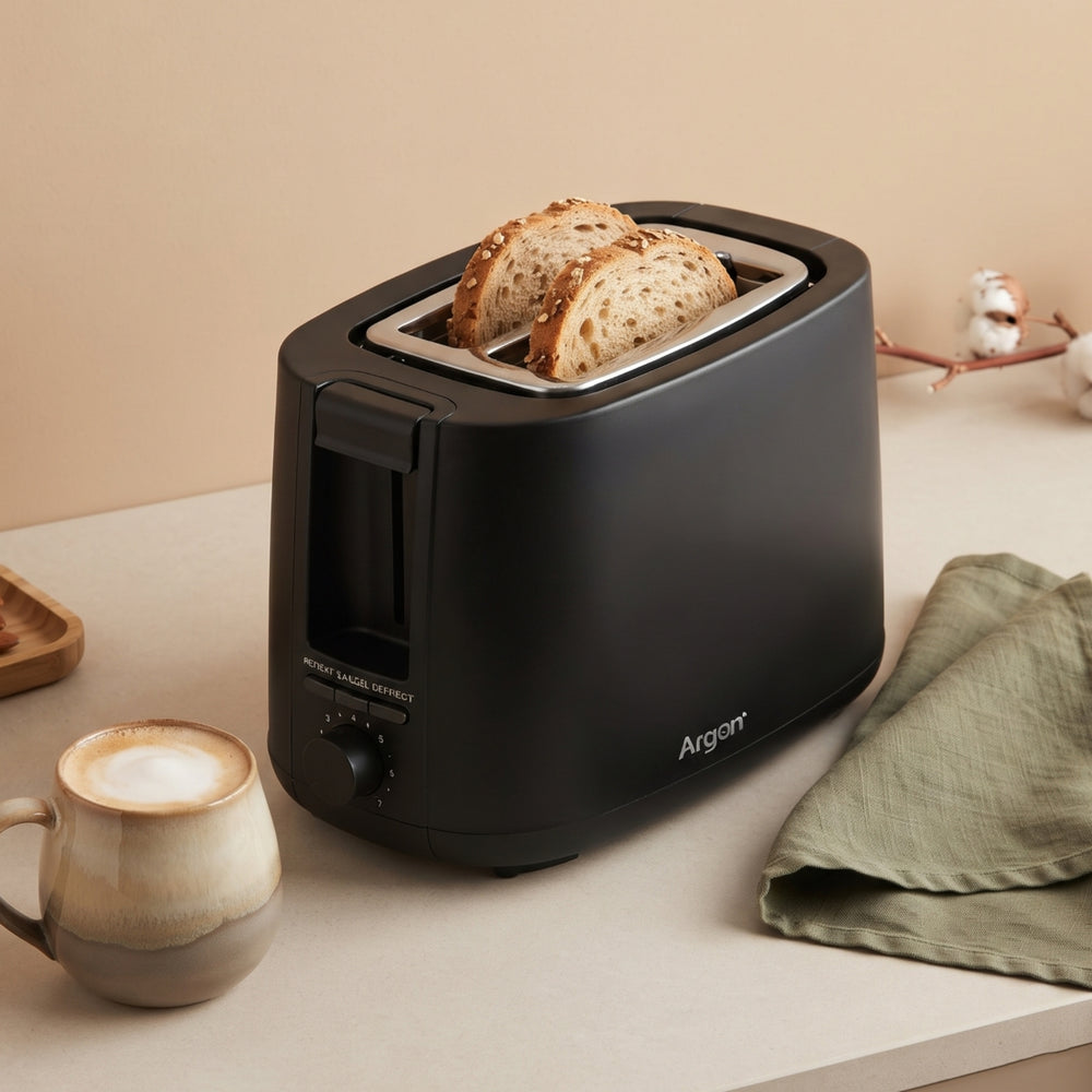 Argon Toaster Matt Schwarz - 2 Schlitze - 750 W