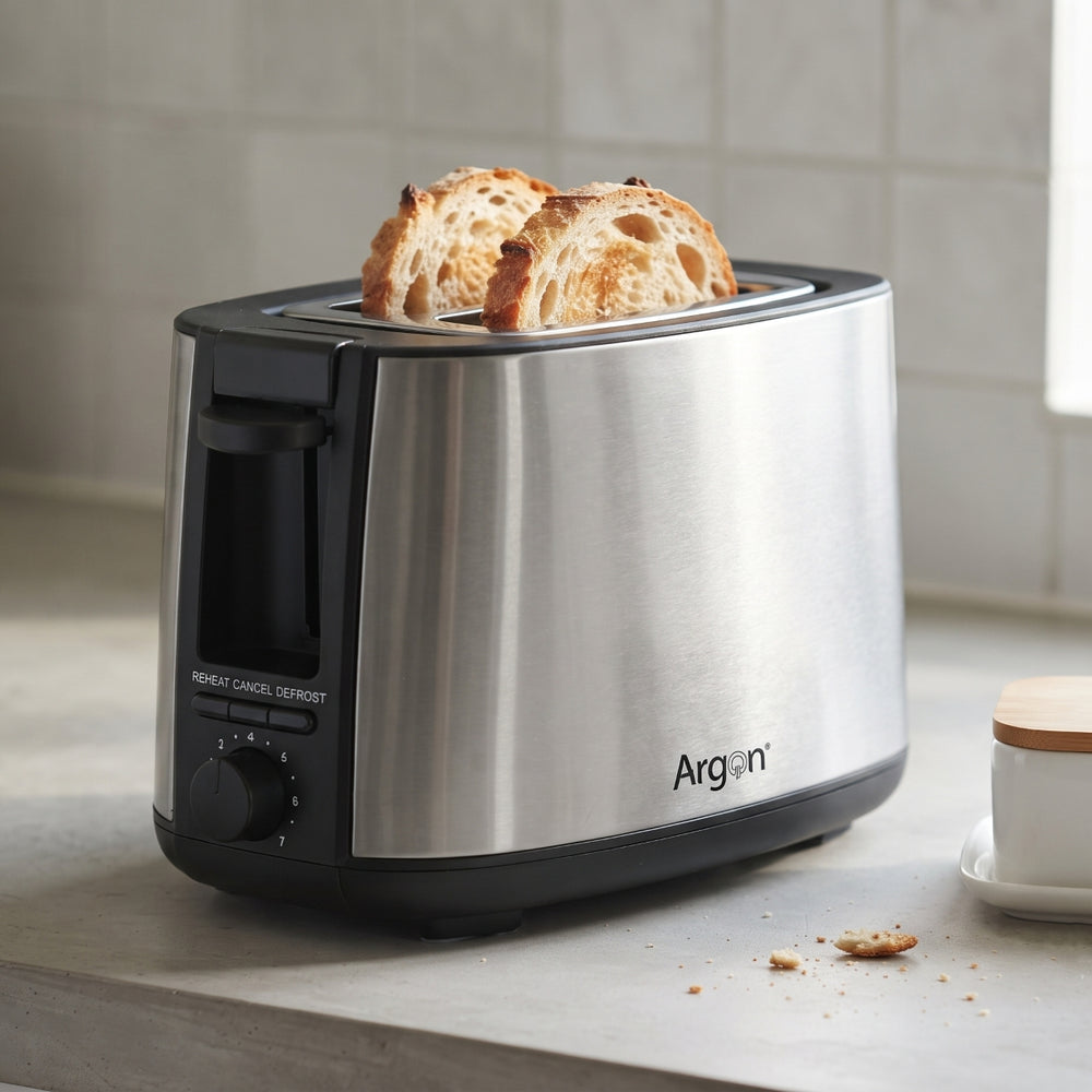 Argon Toaster RVS / Matt Schwarz - 2 Schlitze - 750 W