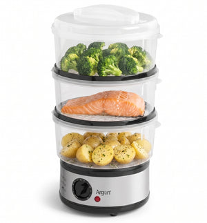 Argon Dampfgarer Edelstahl - 3 Ebenen - 2,5 Liter - 500 W