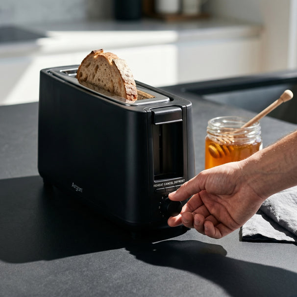 Argon Toaster Matt Schwarz - 1 Lange Schlitze - 900 W