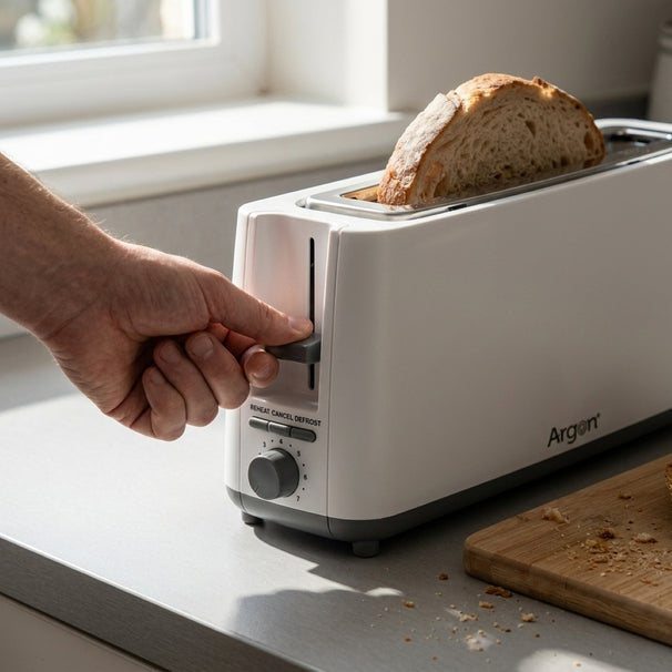 Argon Toaster Matt Weiß - 1 Lange Schlitze - 900 W