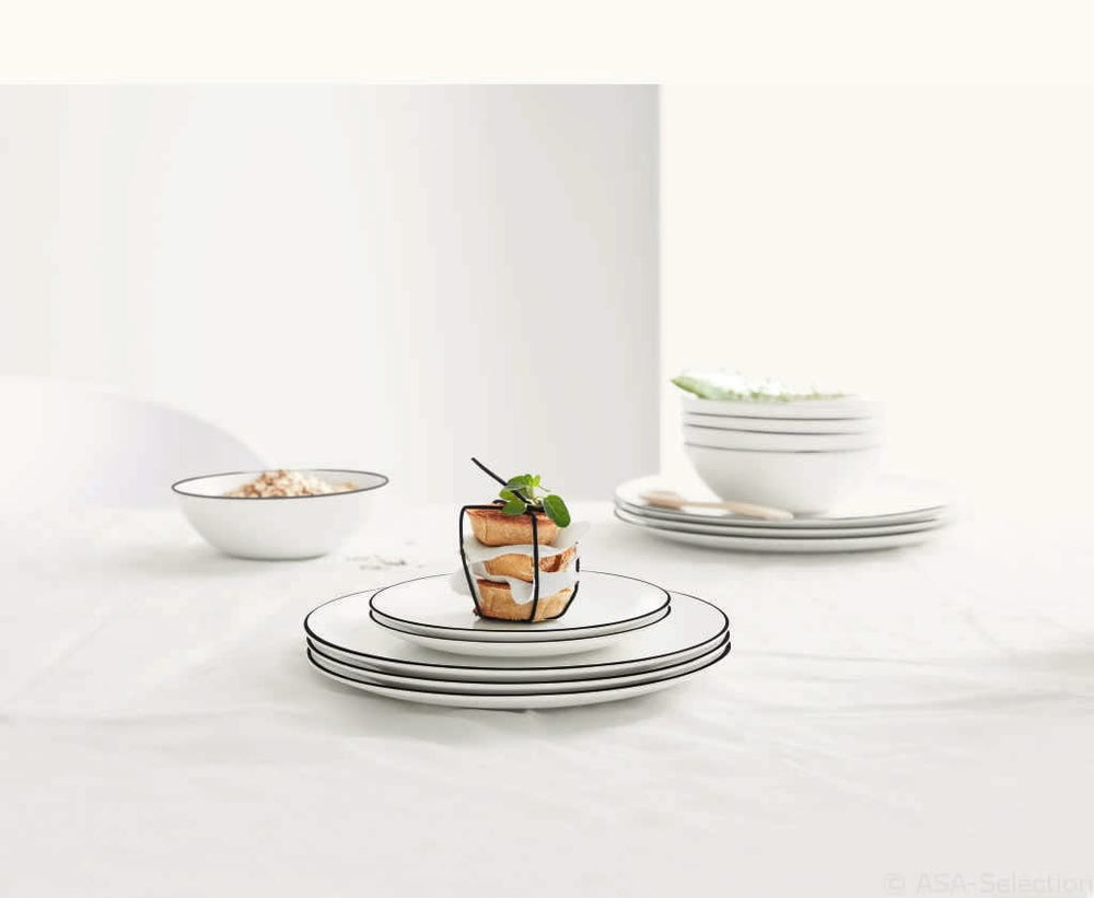 ASA Selection Frühstücksteller / Dessertteller A Table Ligne Noire ø 21 cm - 4 Stück