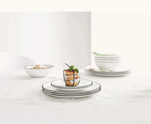 ASA Selection Frühstücksteller / Dessertteller A Table Ligne Noire ø 21 cm - 4 Stück