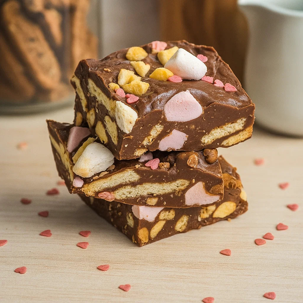 Ein köstlicher Fudge mit Keksen, Nüssen und Marshmallows!