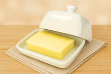 Cookinglife Butterdose Weiß Porzellan 10 x 7,5 cm