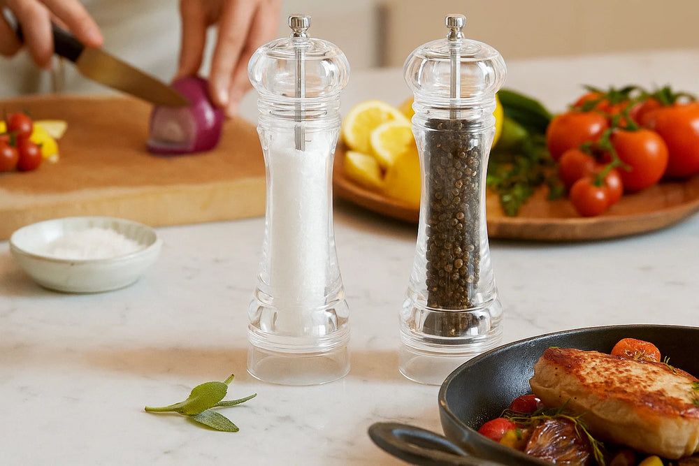 Cookinglife Pfeffer- und Salzmühle Set Rocca Transparent - 21,5 cm