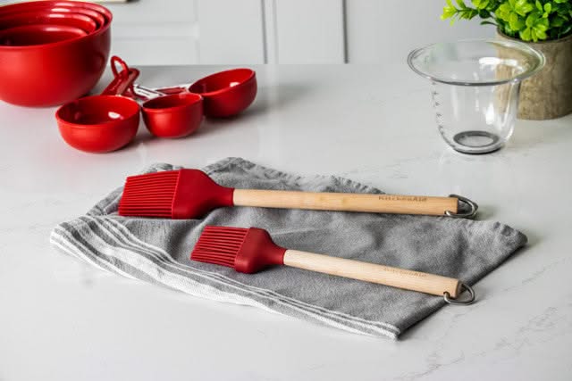 KitchenAid Backpinsel Core - Kaiserrot Birkenholz Silikon 31 cm - Backen