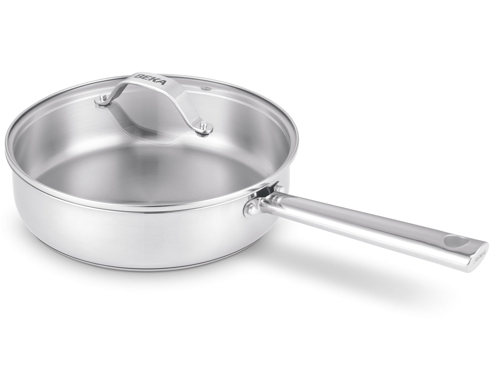 Beka Schmorpfanne / Sauteuse mit Glasdeckel Cicla Ø 24 cm – ohne antihaftbeschichtung – geeignet für alle Wärmequellen
