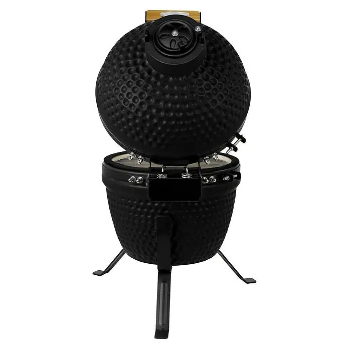 Bighorn Grill Kamado Mattschwarz - 13 Inch / 27 cm - Holzkohlegrill Pizzastein