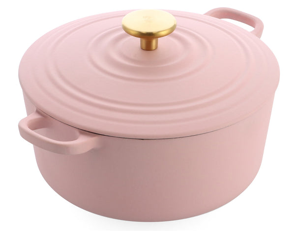 BK Bräter Bourgogne Blush Pink Gusseisen ø 24 cm / 4,2 Liter - emaillierte Antihaftbeschichtung