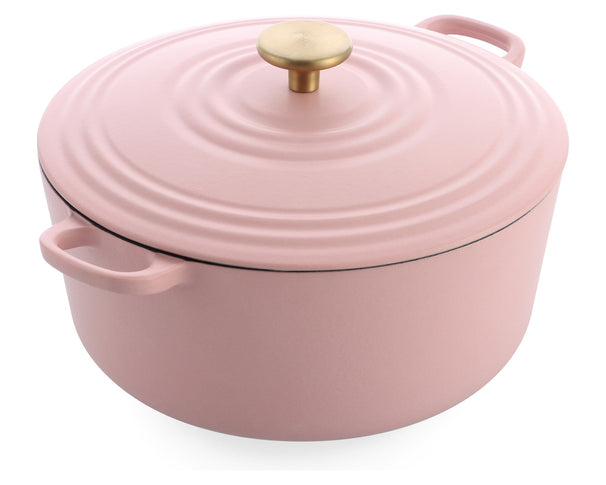 BK Bräter Bourgogne Blush Pink Gusseisen ø 28 cm / 6,7 Liter - emaillierte Antihaftbeschichtung