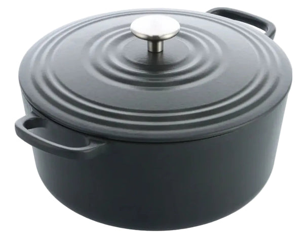 BK Bräter Bourgogne Earl Grey Gusseisen ø 24 cm / 4,2 Liter - emaillierte Antihaftbeschichtung