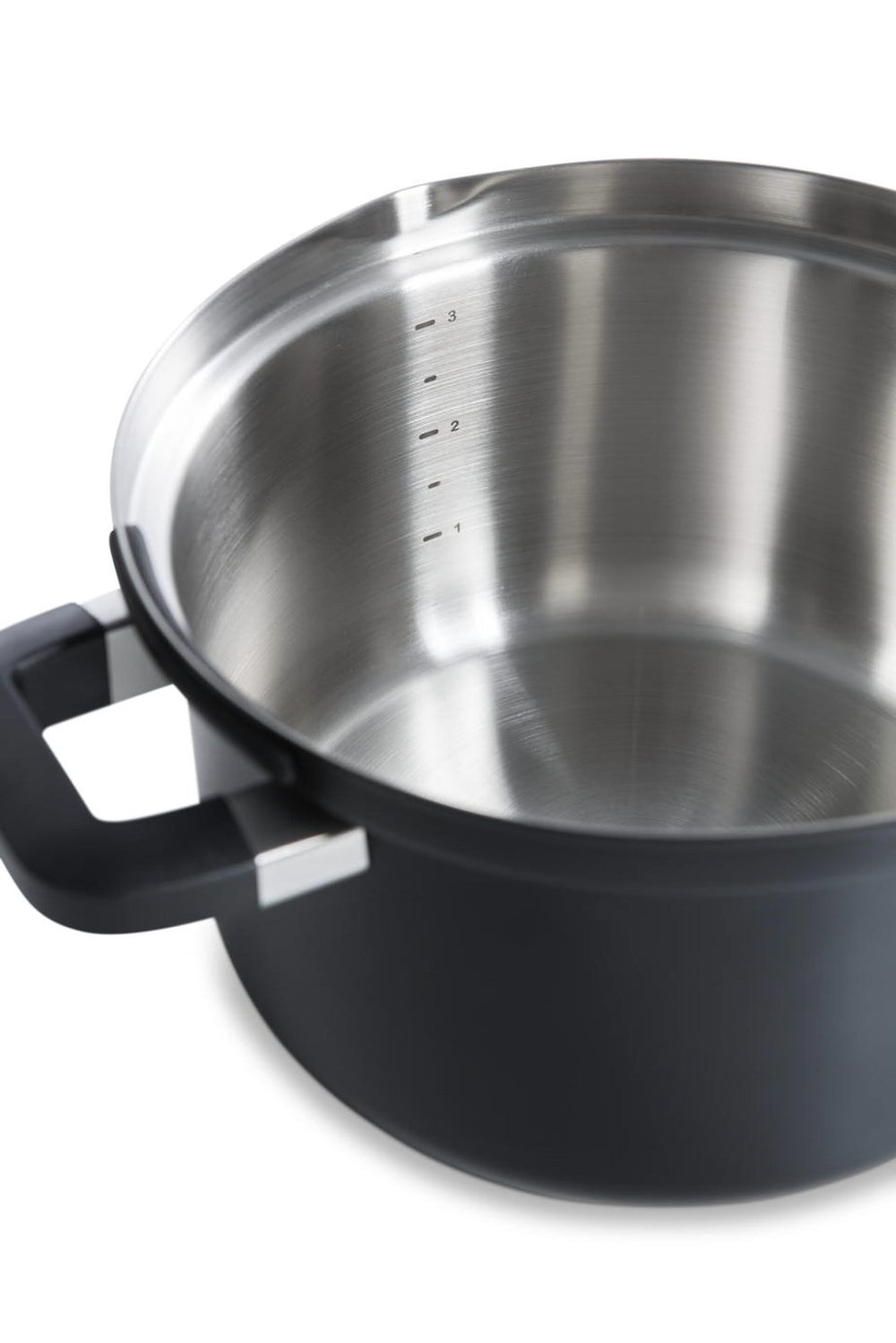 BK Topfset Flow Cool Schwarz 4-teilig -Edelstahl - Kochtöpfe ø 16, 18, 20 cm & Stieltopf ø 16 cm
