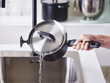 BK Topfset Flow Cool Schwarz 4-teilig -Edelstahl - Kochtöpfe ø 16, 18, 20 cm & Stieltopf ø 16 cm