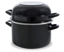 BK Muscheltopf Fortalit Emaille Schwarz ø 22 cm / 5 Liter - emaillierte Antihaftbeschichtung