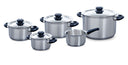 BK Topfset Karaat+ Edelstahl 5-teilig - Kochtöpfe ø 16, 18 & 20 cm, Stielkasserolle ø 16 cm & Suppentopf ø 24 cm