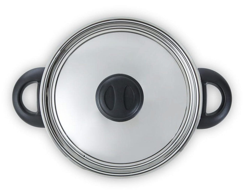BK Pannenset Karaat+ RVS 5-delig - Kookpan ø 16, 18 & 20 cm, Steelpan ø 16 cm & Soeppan ø 24 cm - bovenaanzicht