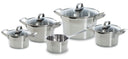 BK Topfset Premium+ Edelstahl 5-teilig - Kochtöpfe ø 16, 18 & 20 cm, Stielkasserolle ø 16 cm & Suppentopf ø 24 cm