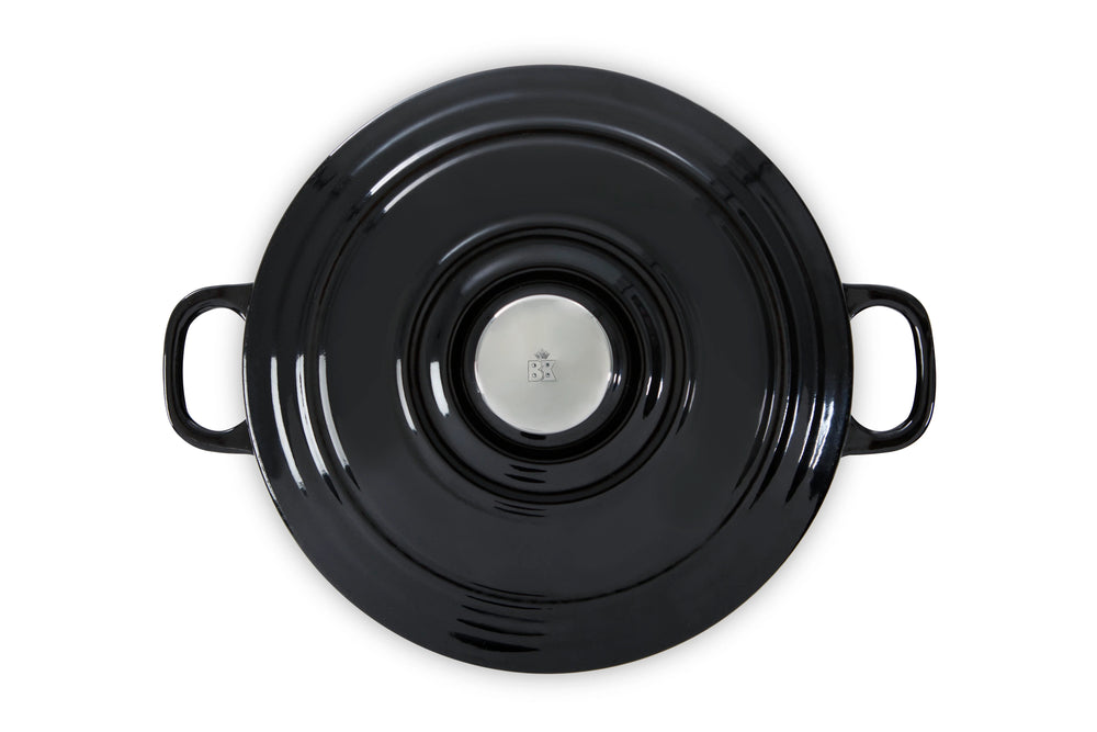 BK Topfset Bourgogne Jet Black Gusseisen 3-teilig - Bräter ø 24, 28 cm & Grillpfanne 26x26 cm - geeignet für alle Wärmequellen