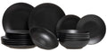 Studio Tavola Geschirrset Black Tie - 18-teilig / 6 Personen - 6 Frühstücks-/Dessertteller, 6 tiefe Teller und 6 Essteller