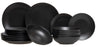 Studio Tavola Geschirrset Black Tie - 18-teilig / 6 Personen - 6 Frühstücks-/Dessertteller, 6 tiefe Teller und 6 Essteller