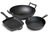 Blackwell Pfannenset aus Gusseisen – Grillpfanne 23 x 23 cm, Bratpfanne Ø 25 cm & Wok Ø 32 cm – 3-teilig – geeignet für alle Herdarten