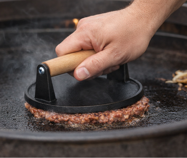 Blackwell Gusseisen Hamburgerpresse / Smash Burger Presse / Grillpresse / Fleischpresse - Gusseisen - ø 18 cm