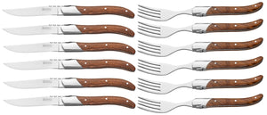 Blackwell Steakbesteck Laguiole - Steakmesser & Steakgabeln - Rosenholz - 12 Stück