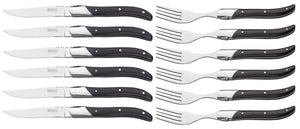 Blackwell Steakbesteck Laguiole - Steakmesser & Steakgabeln - Pakkaholz- 12 Stück