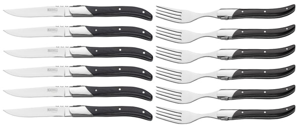 Blackwell Steakbesteck Laguiole - Steakmesser & Steakgabeln - Pakkaholz- 12 Stück