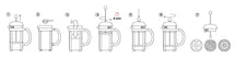 Bodum Cafetière - Caffettiera - French Press mit Kunststoffdeckel 8 Tassen - 1 Liter