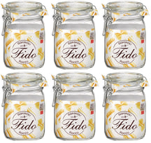 Bormioli Rocco Fido Einmachgläser, 11 x 11 cm / 1 Liter – 6 Stück