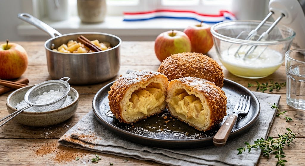 Luftig, warm und außen knusprig — Apfel von seiner besten Seite.