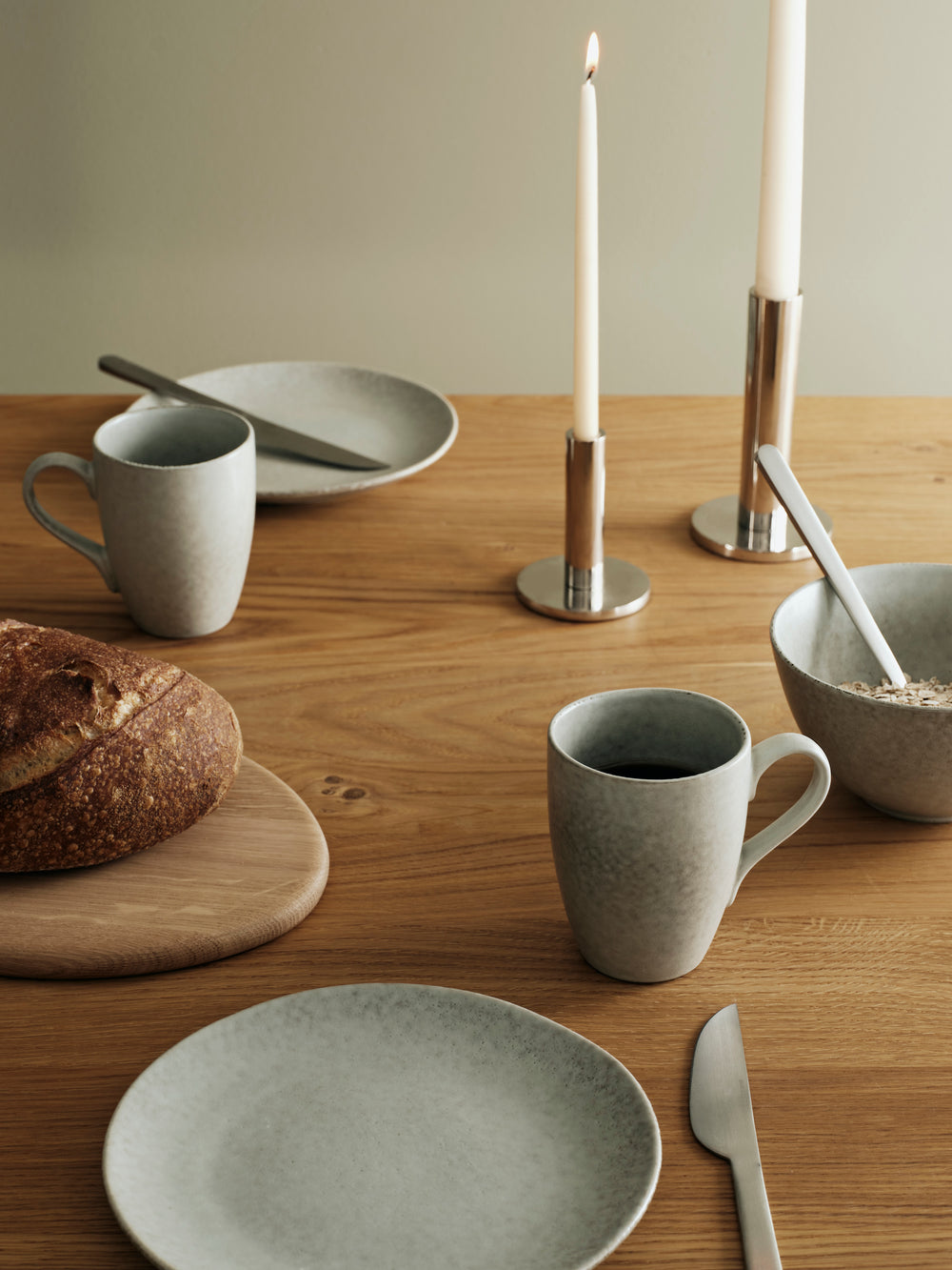 Broste Copenhagen Frühstücksset Nordic Marsh 12-teilig / 4 Personen - 4 Frühstückteller, 4 Schalen und 4 Tassen