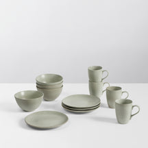 Broste Copenhagen Frühstücksset Nordic Marsh 12-teilig / 4 Personen - 4 Frühstückteller, 4 Schalen und 4 Tassen