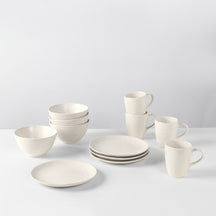 Broste Copenhagen Frühstücksset Nordic Vanilla 12-teilig / 4 Personen - 4 Frühstückteller, 4 Schalen und 4 Tassen