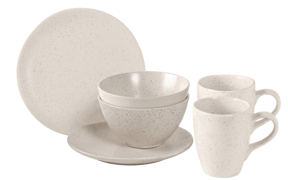 Broste Copenhagen Frühstücksset Nordic Vanilla 6-teilig / 2 Personen - 2 Frühstückteller, 2 Schalen und 2 Tassen